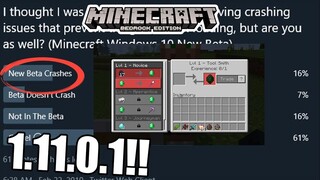 ทำไมมันข้าม 1.10??? [Update มายคราฟ beta 1.11.0.1]