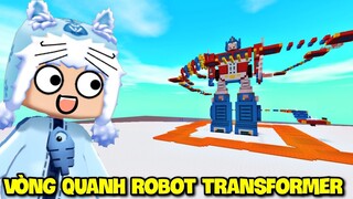 MEOWPEO THỬ THÁCH PHÁ ĐẢO PARKOUR VÒNG QUANH ROBOT TRANSFORMER KHỔNG LỒ MINI WORLD MINI GAME