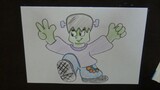 Draw cartoon Hip Hop Frankenstein