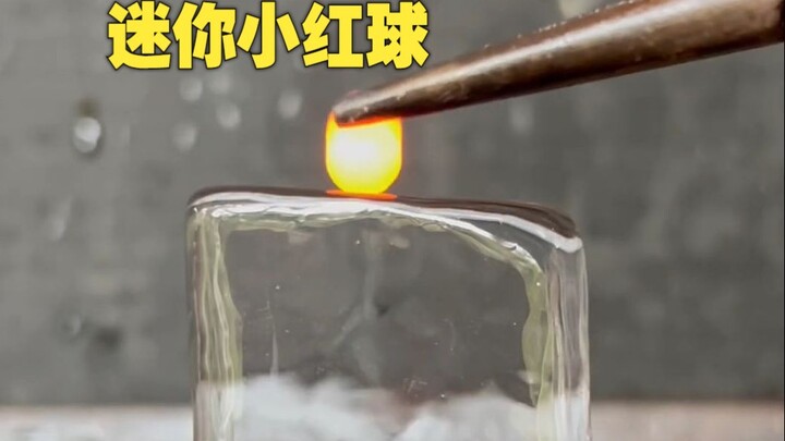 迷你小红球放入冰块中【FloridaFox蚁丘艺术】