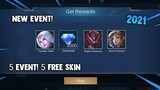 NEW! 5 FREE SKIN AND DIAMONDS! CLAIM FOR FREE! 2021 NEW EVENT | MOBILE LEGENDS