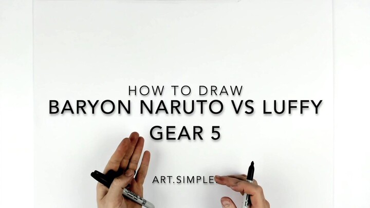 how to draw Naruto vs Luffy gear 5.