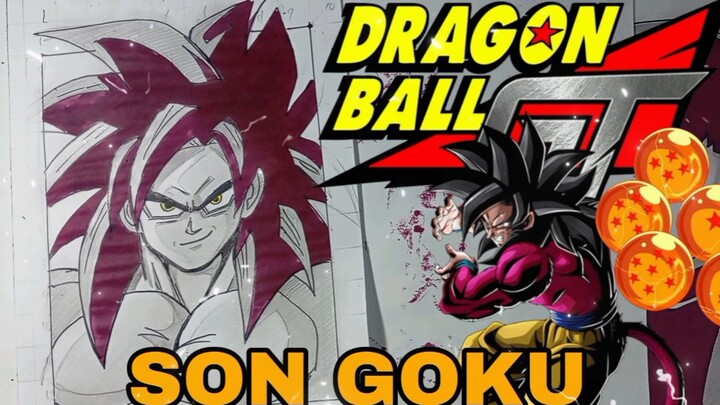 #KontesKreator2025 menggambar son goku SSJ4 dari anime dragonball