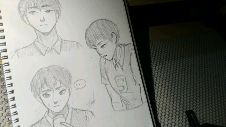 MENCOBA MENGGAMBAR SKETSA KAGEYAMA TOBIO - HAIKYUU!!