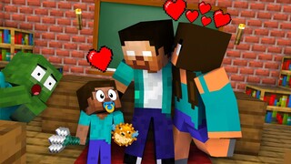 MONSTER SCHOOL : HEROBRINE FAMILY - FUNNY MINECRAFT ANIMATION