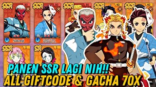 ALL 4 GIFTCODE & GACHA 70x PANEN 2 HEALER SSR - DEMON SLAYER BLADE OF HASHIRA