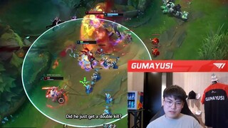 T1 Gumayusi cầm Kalista nhảy múa 2vs4 "ảo tung chảo"