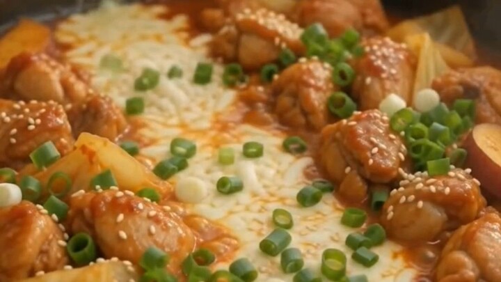 Korean Dakgalbi 🍗🧀🇰🇷 | Spicy Cheesy Chicken Stir-Fry | Full Cooking Process