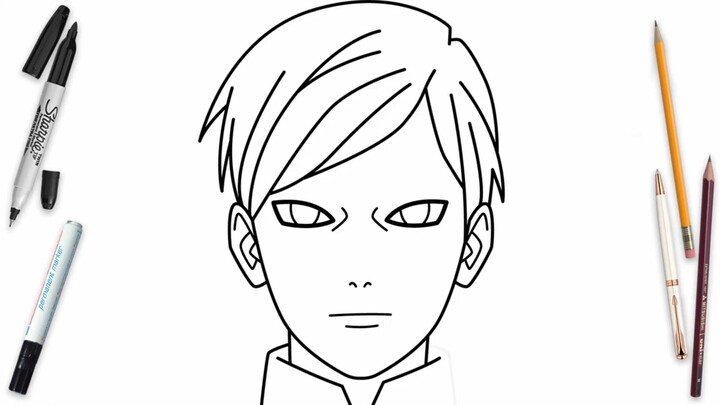 How To Draw Gaara Easy Step By Step | Boruto Drawing Tutorial