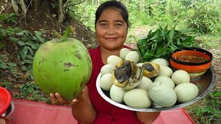 Yummy Cooking egg duck with Coconut recipe & My Cooking skill