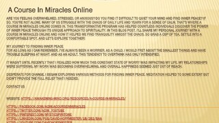 A Course In Miracles Online