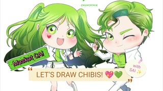 BIKIN CHIBI ANIME YUK! Drawing Timelapse Maskot Canvasathor! 💚✨