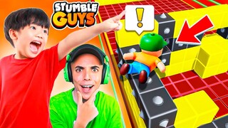 NIÑO me ENSEÑA TRUCOS SECRETOS en BLOCK DASH… 😱 STUMBLE GUYS