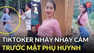 "Sơn nữ Bana" lại gây tranh cãi khi hồn nhiên nhảy động tác không phù hợp trước mặt bố