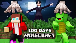I Survived 100 Days Of Wednesday Giant Titan and Attack On  in Minecraft Challenge Maizen