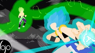 【火柴人】七龙珠-布罗利VS悟吉塔，唤起童年回忆|Gogeta vs Broly - Pivot Animaton (by BoyB)