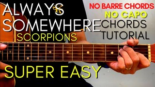 SCORPIONS - ALWAYS SOMEWHERE CHORDS (EASY GUITAR TUTORIAL) for Acoustic Cover