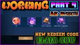 2 NEW REDEEM CODES (-PART 4) (100% WORKING) MOBILE LEGENDS | REDEEM CODES REVEAL  |ML REDEEM CODES !
