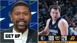 GET UP | Jalen SHOCKED Suns explode in 4th to take 2-0 lead on Mavericks as Luka Doncic 35 Pts
