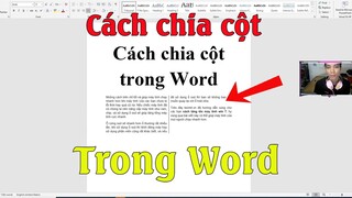 Hướng dẫn cách chia cột trong word đơn giản chi tiết