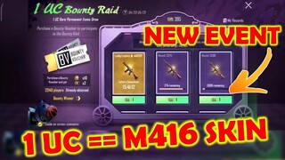 1UC BOUNTY RAID EVENT IN PUBG MOBILE | HOW TO GET PERMANENT M416 GUN SKIN IN 1 UC