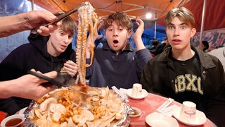 British Uni students try REAL Korean Street Seafood!!?