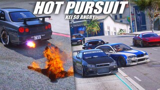 HOT PURSUIT ! KEI O'CONNER MEMBAKAR KEPOLISIAN HIDUP HIDUP !!! GTA 5 ROLEPLAY