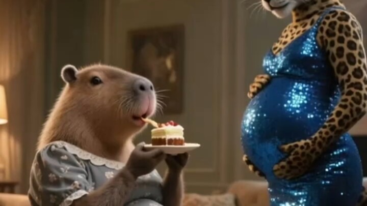 卡皮巴拉和豹子妈妈比赛谁是100分？