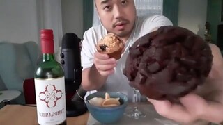 ASMR Starbucks Double Chocolate Chip Muffin, Shrimp Chips & Red Wine - 6 K Subscribers Special!!!