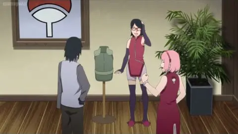 Sakura And Sasuke Celebrates For Sarada Being A Chunin