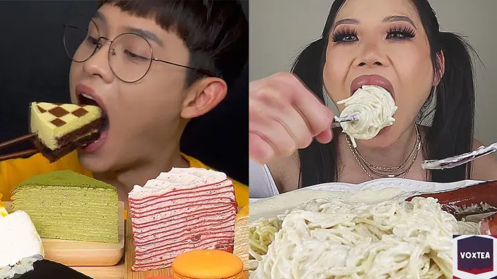 mukbangers eating a serving size in 1 BITE