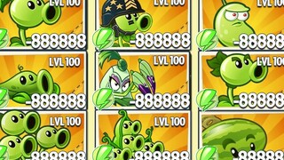 PvZ 2挑战 - 1个植物等级100对战100只生日法老僵尸 - 哪种植物最强?