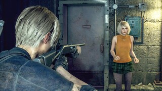 Ashley's reaction to Leon attacking her - Resident Evil 4 Remake