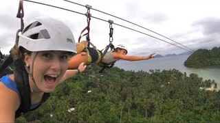 FLYING OVER EL NIDO 🇵🇭 INSANE CRAZY ZIP LINE 😱PHILIPPINES VLOG