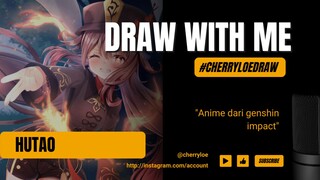 (SPEED DRAWING) DRAW HUTAO DARI GENSHIN IMPACT #CHERRYLOEDRAW