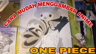 cara mudah menggambar anime ONE PIECE. Tony Tony Chopper