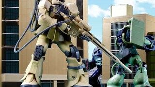 Animasi Gundam Stop Motion: Pertempuran Serangan dan Pertahanan Kota antara Zeon dan Federasi