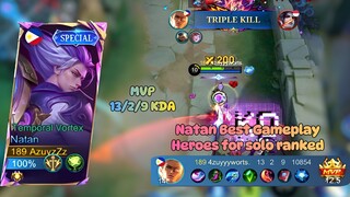 Natan Best Gameplay, Heroes for Solo Ranked Natan | Build Top Global Natan 🤔🤔