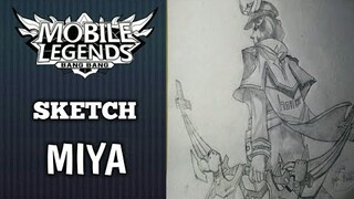 How to DRAW MIYA. Sketching One of The  Famous MARKSMAN of MOBILE LEGENDS step by step