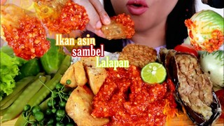 ASMR IKAN ASIN JAMBAL ROTI LALAPAN SAMBEL DADAKAN PEDESSS 🔥| ASMR MUKBANG INDONESIA