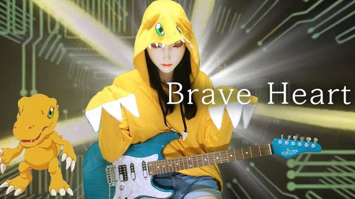 [Electric Guitar] Anime Guitar Digimon Adventure - Brave Heart by Korean female guitarist Nacoco