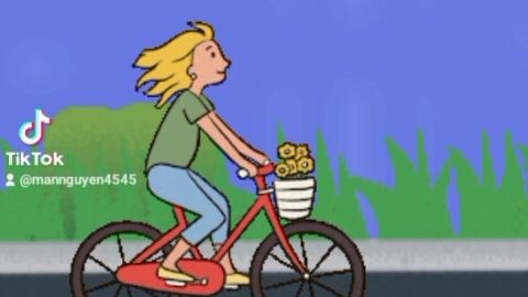 cô gái chạy xe đạp trên con đường vô tận, nhớ thả 💓 cho mình nha