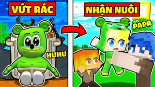 TÔ GÀ EM BÉ GẤU KẸO DẺO BỊ BỎ RƠI ĐƯỢC GIA ĐÌNH NGHÈO NHẬN NUÔI TRONG MINECRAFT* TÔ GÀ GUMMY BEAR