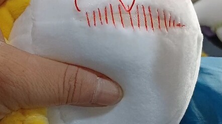 Jahitan lubang pada mainan berbulu, metode jahit sembunyi