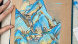 [Gambar] Tutorial cat minyak, lukisan sungai dan pegunungan ribuan mil