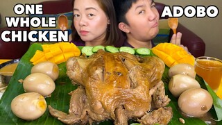 ONE WHOLE CHICKEN ADOBO WITH EGG MUKBANG | BINALOT STYLE