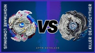 NIGHTMARE LONGINUS.DS vs KILLER DEATHSCYTHER.2V.Hn| ON REAL LIFE BEYBLADE STADIUM