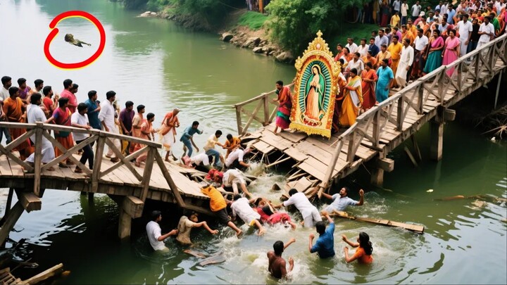 Bridge collapses in India during procession and miracle of Our Lady of Guadalupe happens live