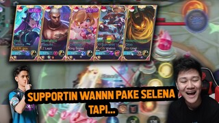SUPPORTIN WANNN PAKE SELENA SETELAH 1 TAHUN GA MAIN SELENA - Mobile Legends