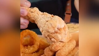 Đùi gà chiên tẩm vỏ bánh mì #mukbang #ASMR
